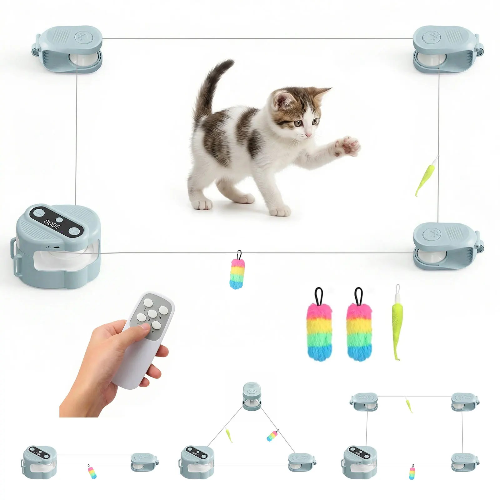 Sad83b6f96db44c65bd65424d0e5418f9n.webp Cat Toys Automatic/Remote Control Cat Toy Interactive Cat Toy Cat Treadmill Adjustable Speed Simulated Cat Hunting Toy - Image 1