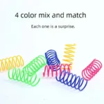 4/200Pcs Cat Spring Toy Cat Spiral Toys Interactive for Indoor Colorful Cats Plastic Springs Coil for Kitten Hunting Swatting - Image 4