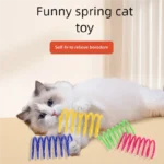 4/200Pcs Cat Spring Toy Cat Spiral Toys Interactive for Indoor Colorful Cats Plastic Springs Coil for Kitten Hunting Swatting