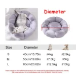 Round Dog Bed Winter Warm Cat Bed Plush Basket for Dog Washable Pet Bed for Small Medium Large Dog Sofa Cat - Image 25