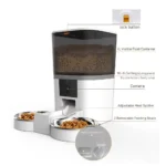 4L Automatic Cat Feeder Smart Pet Feeder For Cats Small Dogs Food Dispenser With Camera Recorder Timing Quantitative Double Bowl - Image 4
