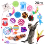DualPet Kitten Toys Variety Cat Toy Combination Set Cat Toy Funny Cat Stick Sisal Mouse Bell Ball Cat Supplies 20 Piece Set anti - Image 8
