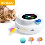 ROJECO 2 in 1 Smart Cat Toys Automatic Feather Fun Ball Toy Set For Cat Dog 5 Modes Electronic Interactive Pet Toy Accessories - Image 7