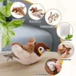 Hot Rechargeable Interactive Simulated Bird Cat Toy Touch Activated Chirping Flapping No Flying Plush Pet Toy for Cats Dogs - Image 3