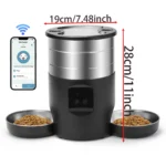 4.5L Button WiFi Automatic Cat Feeder Includes Two Stainless Steel Bowls Smart Pet Cat and Dogs Food Dispenser Feeder Pet Feeder - Image 2