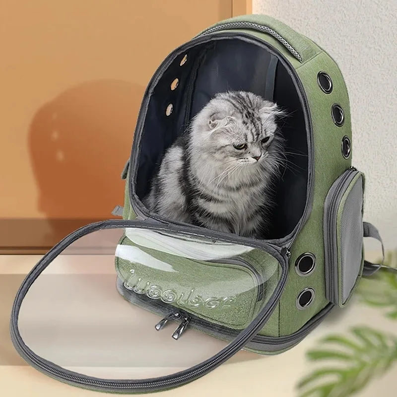 S6059b872b9094fecb0371f249c6b0ee7K.webp Pet Cat Carrier Bag Outdoor Travel Backpack for Cats Small Dogs Breathable Cat Carrying Bag Pet Supplies Transparent - Image 1