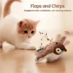 Hot Rechargeable Interactive Simulated Bird Cat Toy Touch Activated Chirping Flapping No Flying Plush Pet Toy for Cats Dogs - Image 4