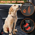 Dog Car Rear Seat Protective Cover Waterproof Dirt Resistant Pet Seat Cover Black Shoulder Strap Hammock Pet Travel Mattress - Image 2
