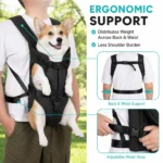 Pet Front Carrier Backpack for Small Dogs, Hands Free Puppy Chest Carrier with Breathable Mesh, Adjustable Straps for Travel - Image 4