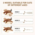 Hot Rechargeable Interactive Simulated Bird Cat Toy Touch Activated Chirping Flapping No Flying Plush Pet Toy for Cats Dogs - Image 2