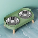 Fashion Pet Food And Water Station Dual Stainless Steel Bowls with Neck Support for Cats And Dogs - Image 8