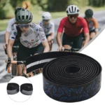 2Pcs Anti-Slip Handlebar Tape PU Road Bike Shock Absorption Handle Bar Tape With Bar End Plugs For Bicycle Racket Cycling Tools - Image 3