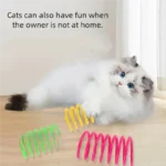 4/200Pcs Cat Spring Toy Cat Spiral Toys Interactive for Indoor Colorful Cats Plastic Springs Coil for Kitten Hunting Swatting - Image 2