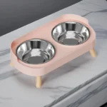 Fashion Pet Food And Water Station Dual Stainless Steel Bowls with Neck Support for Cats And Dogs - Image 11