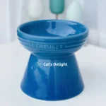 Cool Color Ceramic Pet Bowl High Footed round Mouth Water Bowl Feeding Tray Anti Flip Anti Black Chin for Cats And Dogs - Image 2