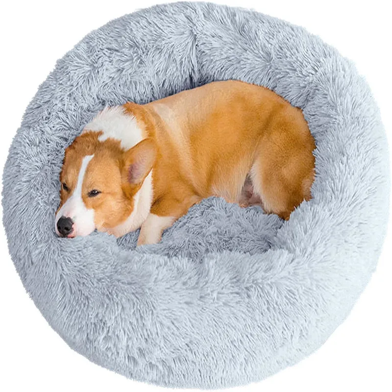 Sd5adbfdcb06c4fb5928596c81a7768449.webp 40-110cm Round Pet Bed for Large Dog Bed Super Soft Cat Bed Long Plush Dog House for Medium Dog House Winter Warm Sleeping - Image 1