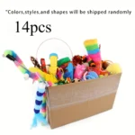56pcs/28pcs/14pcs Cat Toys Mixed Pack. A Combination of Various Plastic Toys and Plush Toys Suitable for Multiple Cats To Play - Image 7