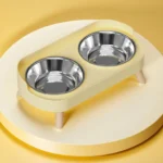 Fashion Pet Food And Water Station Dual Stainless Steel Bowls with Neck Support for Cats And Dogs - Image 9