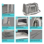 Dog Carrier Bag Soft Side Backpack Cat Pet Carriers Dog Travel Bags Airline Approved Transport For Small Dogs Cats Outgoing - Image 4