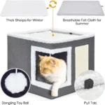 Foldable Multi-Level Cat House with Cushion - Image 5