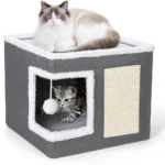 Foldable Multi-Level Cat House with Cushion