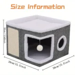 Foldable Multi-Level Cat House with Cushion - Image 6