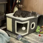 Foldable Multi-Level Cat House with Cushion - Image 2