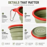 Collapsible Travel Bowl with Carabiner - Image 3