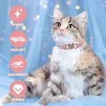 Velvet Cat Collar with Heart Charm & Bell - Image 2