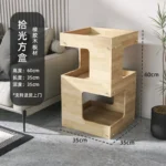 Modern Double-Level Wood Cat Condo - Image 8
