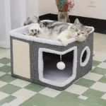 Foldable Multi-Level Cat House with Cushion - Image 4