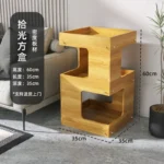 Modern Double-Level Wood Cat Condo - Image 9
