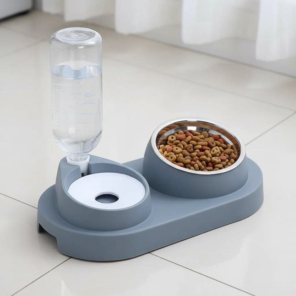 Sf47d7b09633a47aeaa44c6da595374dej.webp Automatic Pet Water Dispenser & Feeding Bowl - Image 1